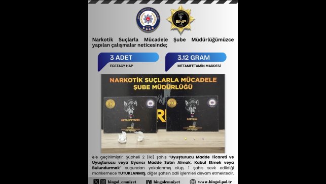 Bingöl'de uyuşturucu operasyonu: 1 tutuklama