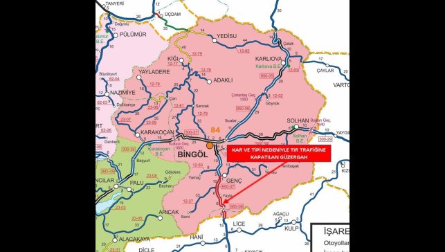 Bingöl-Diyarbakır yolu tır trafiğine kapatıldı