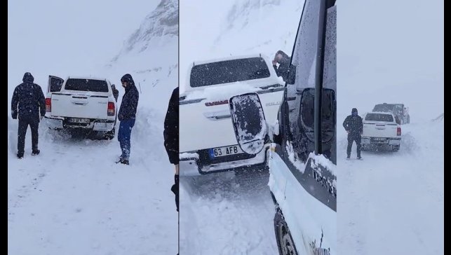 Kayak merkezi yolunda mahsur kalanlar kurtarıldı