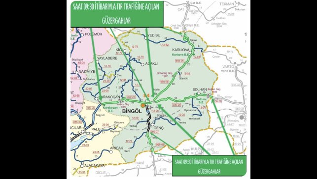 Bingöl'de tır trafiğine kapanan yollar açıldı