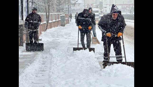 Elazığ'da kar yağışı etkili oldu, belediye ekipleri sahada