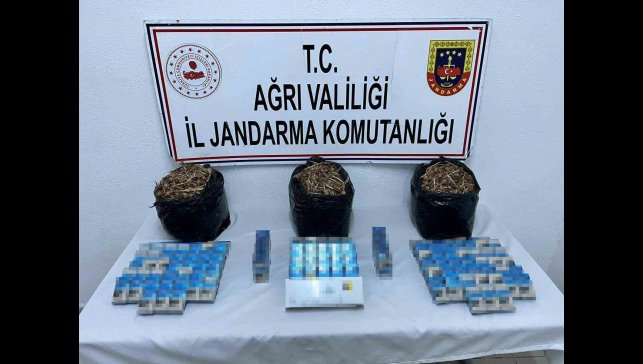 Ağrı'da kaçak sigara ve safran tohumu ele geçirildi