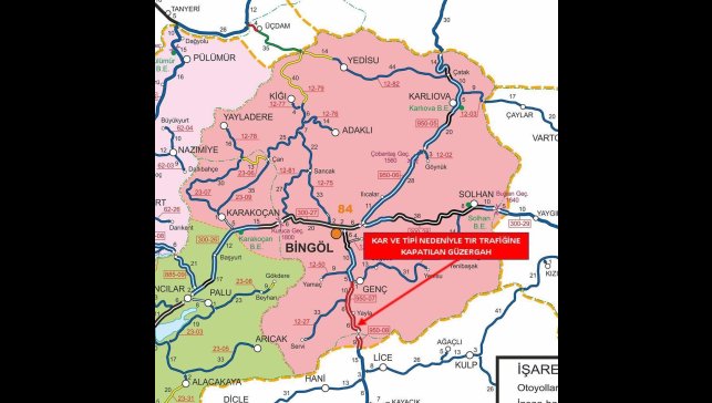 Bingöl-Diyarbakır karayolu tır trafiğine kapatıldı