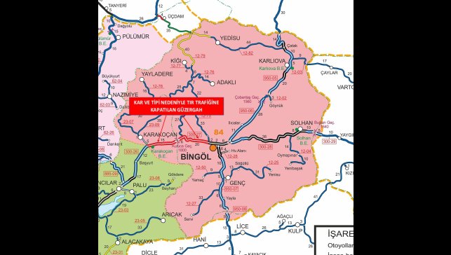 Bingöl'de bazı yollar kar yağışı nedeniyle trafiğine kapatıldı
