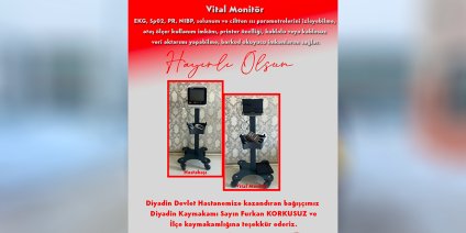 Diyadin Devlet Hastanesine vital monitör bağışı yapıldı