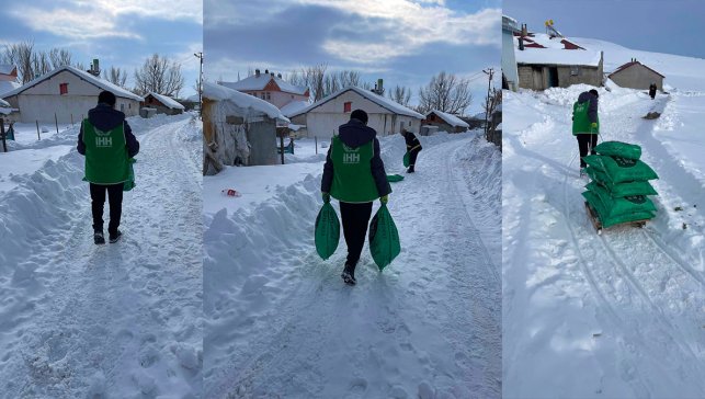 Eleşkirt’te soğuk kış günlerinde sıcak dayanışma: İHH’dan kömür yardımı