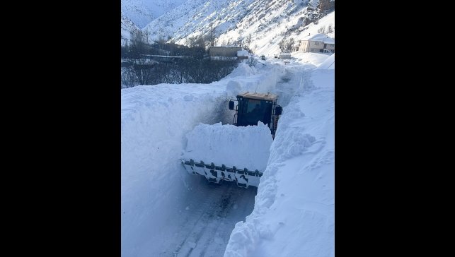 Çığın düştüğü Van-Çatak kara yolunda çalışmalar devam ediyor