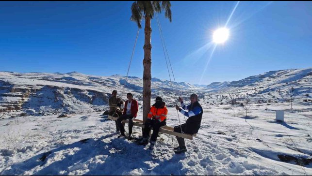 Malatya'da bin 600 rakımda dondurucu soğuklara aldırış etmediler