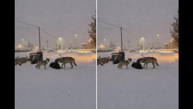Diyadin'de kurtlar mahalle arasına indi