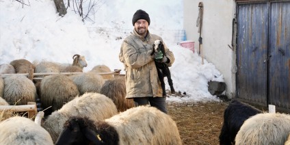 Kar kalınlığının yer yer 2 metreyi aştığı Hakkari'de besiciler zorlu mesaide
