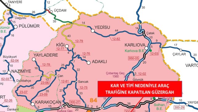 Bingöl'ün ilçesinde bir yol trafiğe kapatıldı