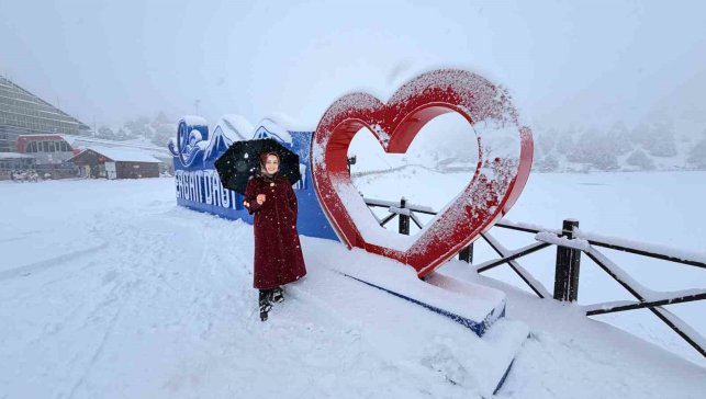 Ergan Dağı'nda kar kartpostallık manzara oluşturdu