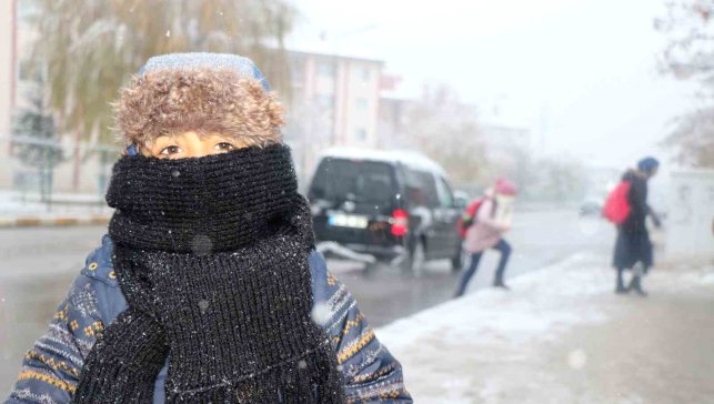 Erzincan güne karla uyandı