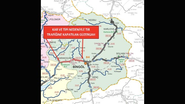 Bingöl-Elazığ karakolu tır trafiğine kapatıldı