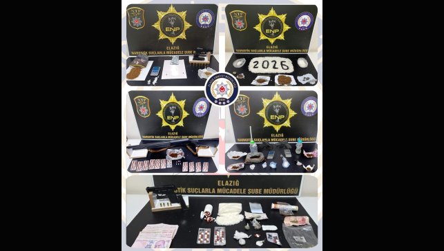 Elazığ'da uyuşturucu ve ruhsatsız silah operasyonu: 17 tutuklama