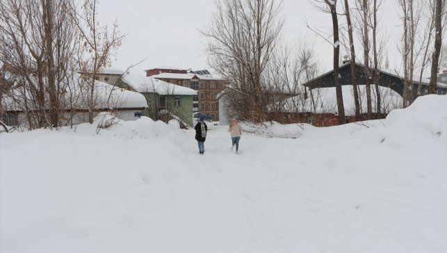 Karlıova'da kar yağışı etkisini sürdürüyor