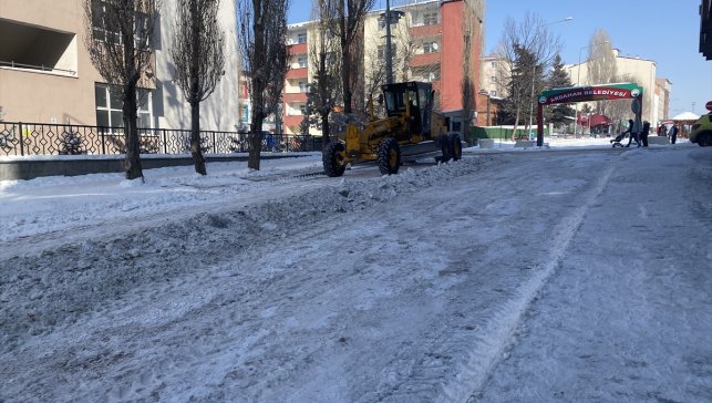 Ardahan'da cadde ve sokaklar kardan temizleniyor