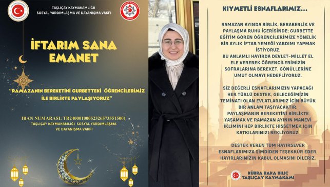 Taşlıçay’dan Gurbetteki Öğrencilere Ramazan Desteği: İftarım Sana Emanet