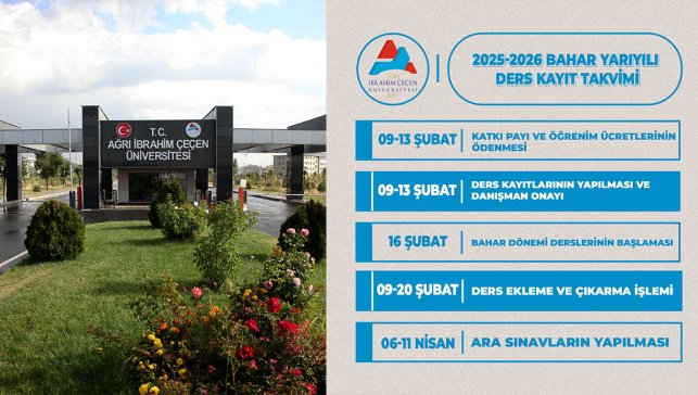 AİÇÜ bahar yarıyılı ders kayıt takvimi duyuruldu: Tarihler belli oldu
