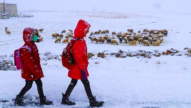 Ağrı’da kar engeli: Köy okulları ve taşımalı eğitime ara verildi