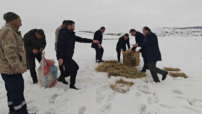 Muş'ta yaban hayvanları için doğaya yem bırakıldı