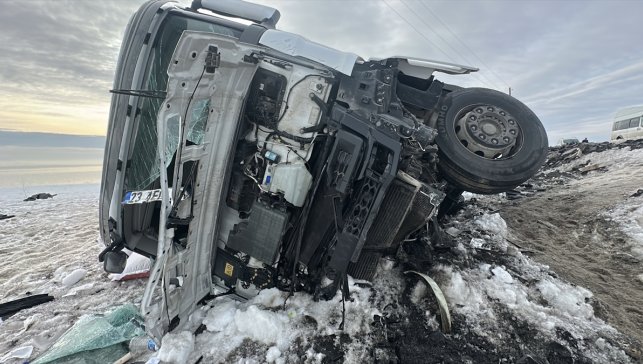 Erciş'te şarampole devrilen tırın sürücüsü yaralandı