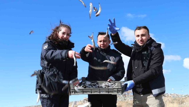 Doğu'nun gizli denizinde şefkat eli: Polis ekipleri martı ve tavşanları unutmadı