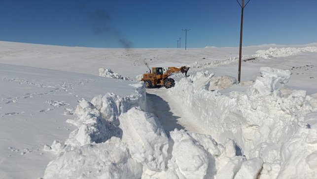 Bingöl Karlıova'da kardan kapanan mezra yolu ulaşıma açıldı 