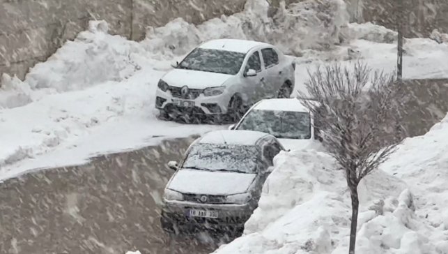 Yüksekova'da lapa lapa kar yağışı başladı