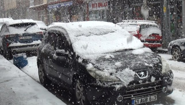 Ahlat'ta kar yağışı