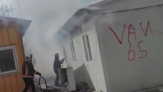 Malatya'da şantiyede korkutan yangın
