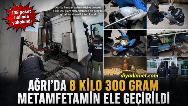 Ağrı'da Sınırdan Giren Araçta Büyük Operasyon: 8 Kilo 300 Gram Metamfetamin Ele Geçirildi