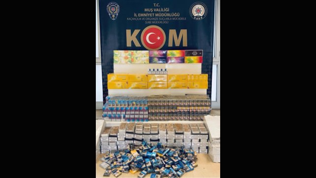 Muş'ta 2 bin 216 paket gümrük kaçağı sigara ele geçirildi
