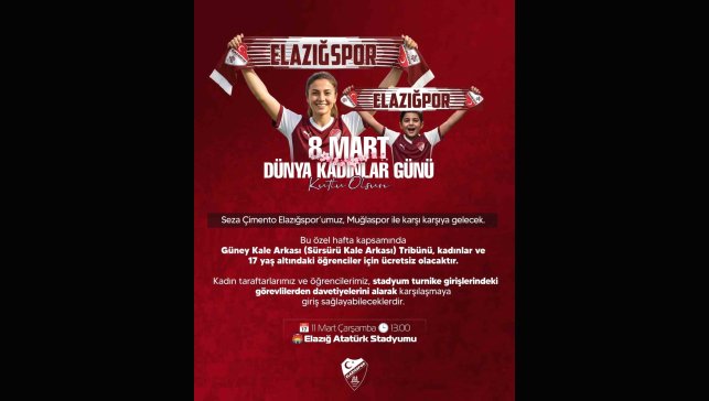 Elazığspor'dan kadın taraftarlara jest