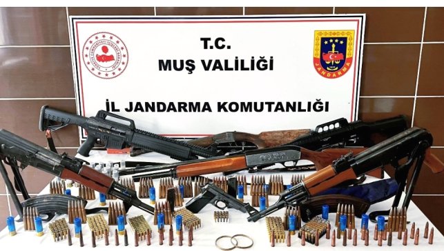 Muş’ta jandarma operasyonunda silah, mühimmat ve tarihi eser ele geçirildi