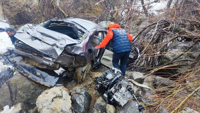 Hakkari'de şarampole devrilen otomobilin sürücüsü öldü