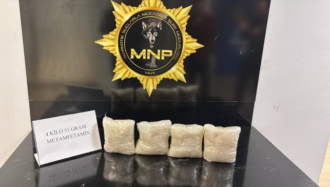 Muş'ta yolcu otobüsünde 4 kilo 51 gram sentetik uyuşturucu ele geçirildi