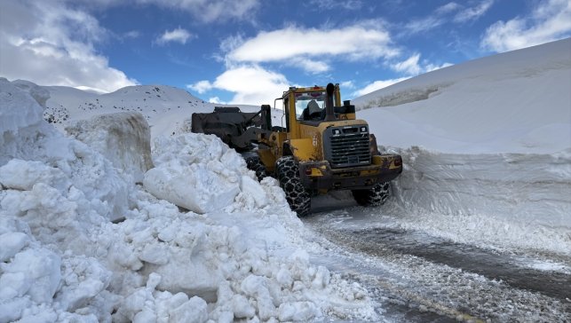 Bitlis'te baharda da metrelerce karla mücadele sürüyor