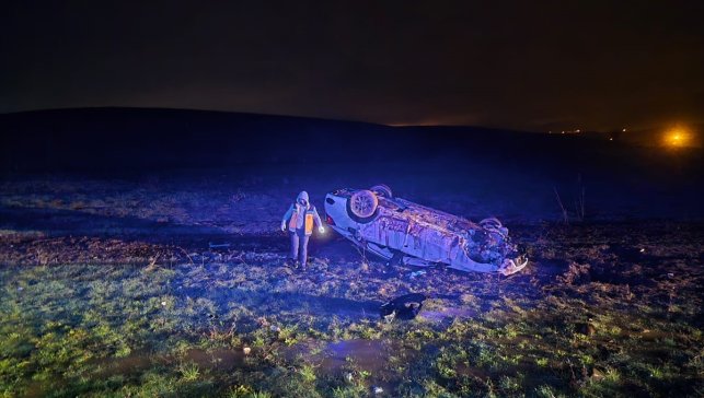 Bingöl'de takla atan otomobildeki 2 kişi yaralandı