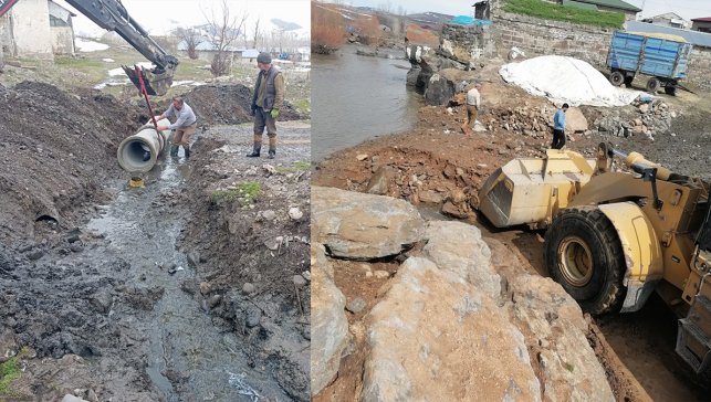 Ağrı’da Taşkın Riskine Karşı Menfez Temizliği Çalışmaları Sürüyor