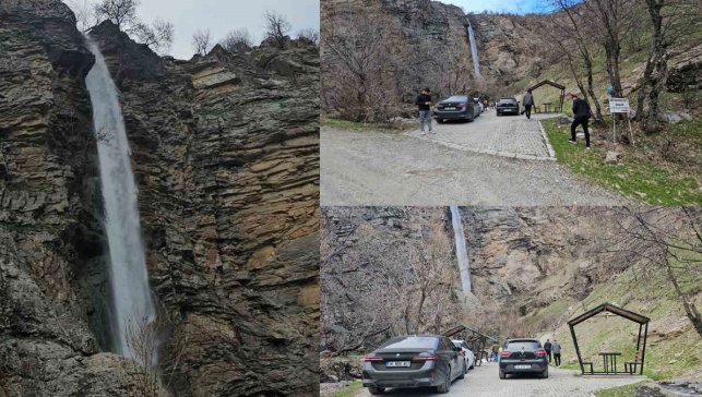 Bitlis’te Gümüşkanat Şelalesi baharla birlikte ziyaretçi akınına uğruyor