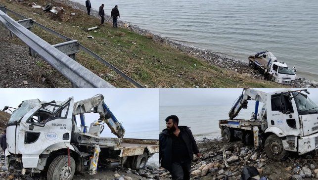 Muradiye'de kontrolden çıkıp takla atan vincin sürücüsü ağır yaralandı