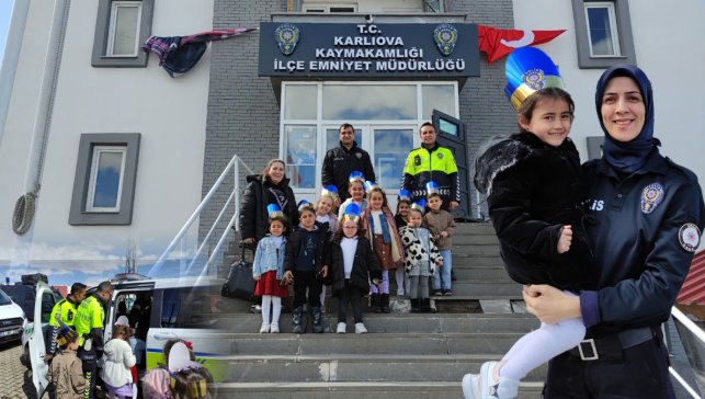 Karlıova’da minik öğrencilerden polislere Polis Haftası sürprizi