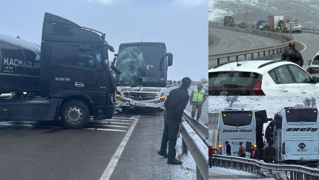 Erzurum’da 5 aracın karıştığı zincirleme kaza: Biri çocuk 2 ölü, 9 yaralı