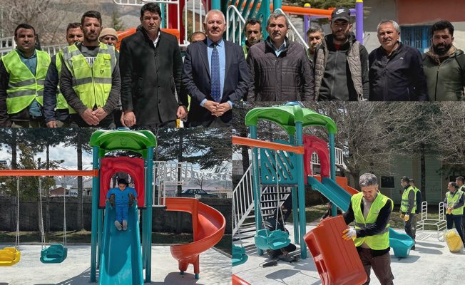 Doğanşehir'de kırsal mahallelerde çocuklar için yeni oyun alanları hazırlandı