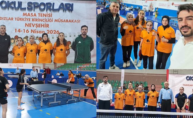 Horasan Mümtaz Turhan Ortaokulu, masa tenisinde Türkiye finallerinde ilk 10'a girdi