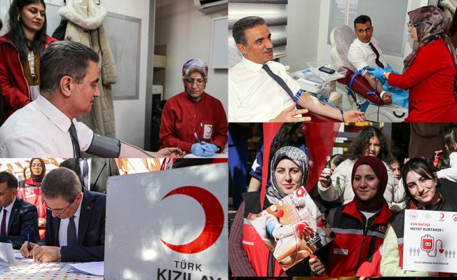 Erzurum'da Vali Baruş'tan Kızılay'a kan bağışı desteği