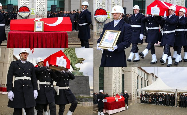 Erzurum'da vefat eden polis memuru Sadık Çalar son yolculuğuna uğurlandı