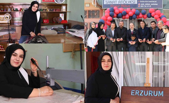 Ödüllü filografi sanatçısı Elanur Akkuş, Oltu'da kendi atölyesini açtı