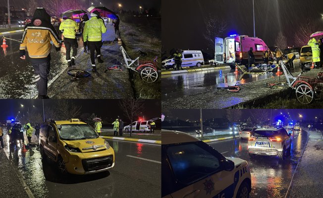Erzincan'da taksiyle çarpışan üç tekerli bisikletin sürücüsü hayatını kaybetti